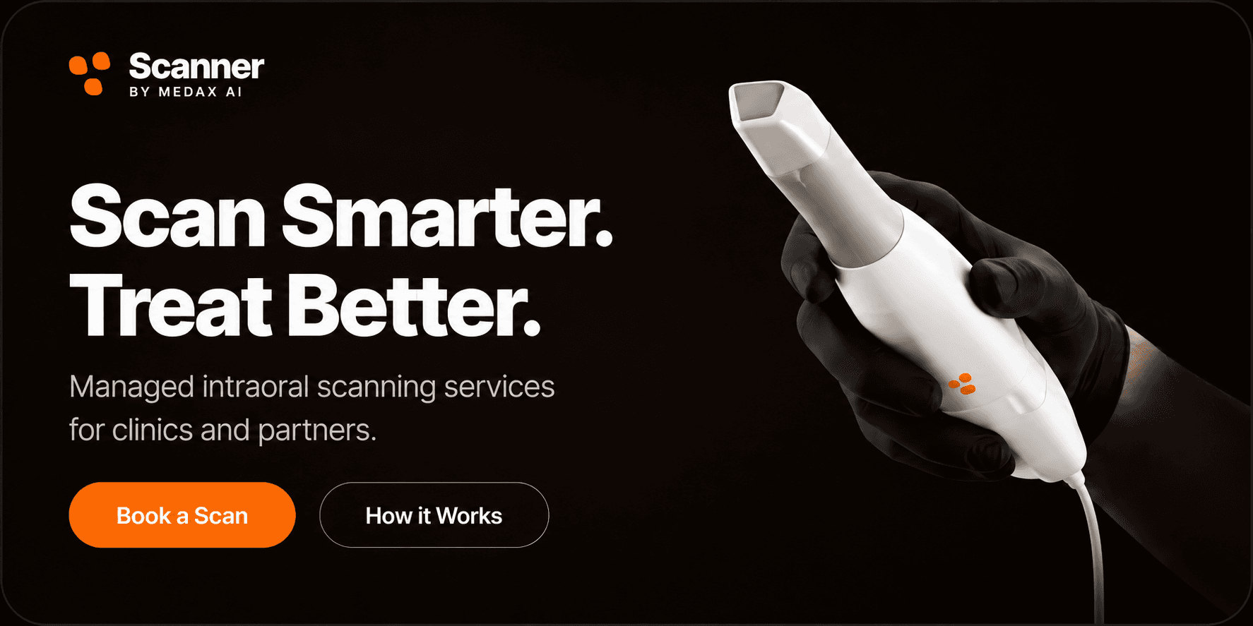 Scanner by Medax AI intraoral scanning hero visual